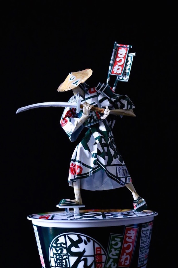 nissin donbei noodles instant samurai warrior figure model crafted japanese