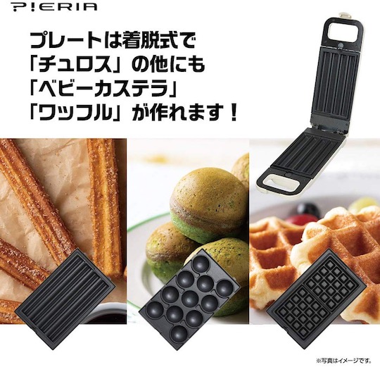 Trendy Japanese kitchen appliances recreating favorite snacks home taiyaki 3d latte art Pieria Churro Maker Waffle Mini Castella Plates Senbei Takoyaki maker