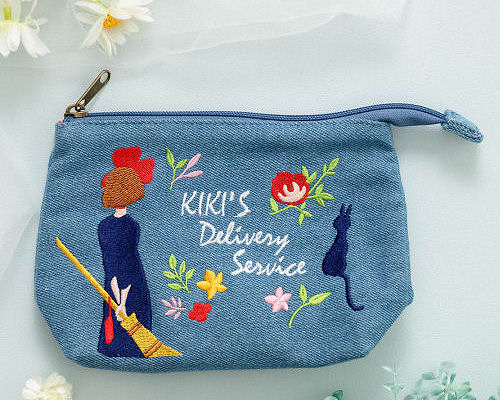 Kiki's Delivery Service Denim Embroidery Gusset Pouch