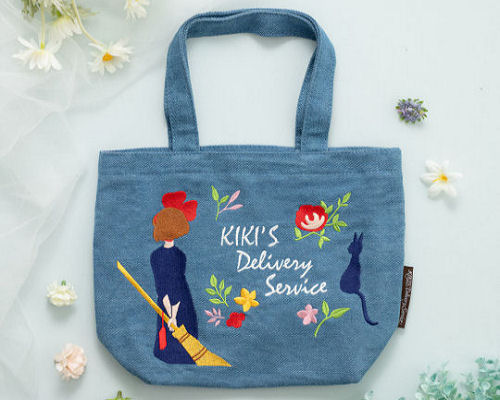 Kiki's Delivery Service Denim Embroidery Lunch Tote Bag