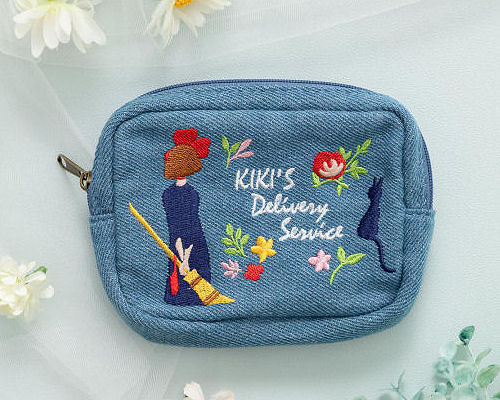 Kiki's Delivery Service Denim Embroidery Mini Pouch