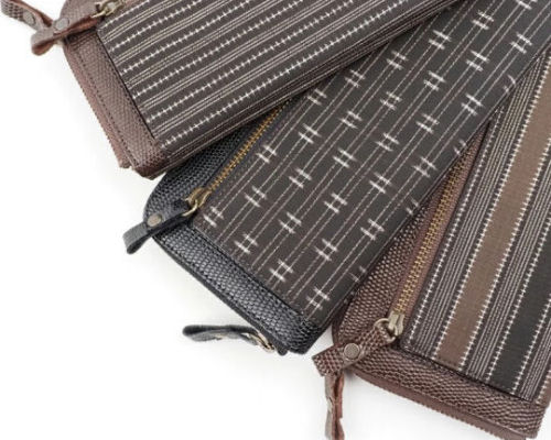 Calen Blosso and Masuya Gihei Oshima Tsumugi Leather Wallet