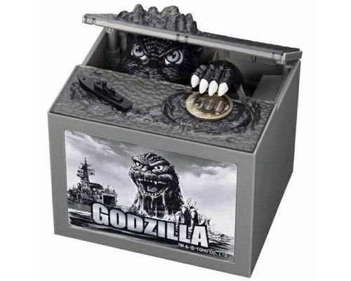Black and White Godzilla Money Box